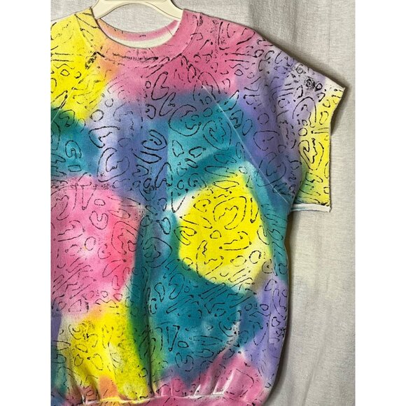 VNT Beverly Hills Boulevard Tie-Dye Sweatshirt Large Multicolor Boho Comfortable - Picture 3 of 11